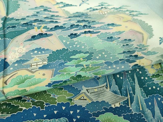 平和屋着物●本加賀友禅作家　金津五雄　色留袖　風景花鳥文　暈し染め　正絹　逸品　DABF7506ps