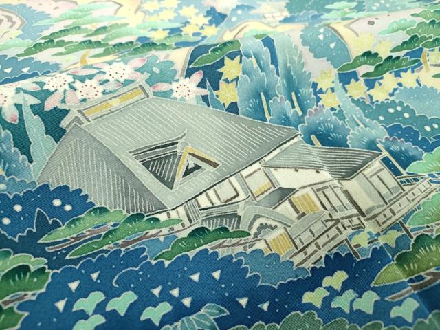 平和屋着物●本加賀友禅作家　金津五雄　色留袖　風景花鳥文　暈し染め　正絹　逸品　DABF7506ps