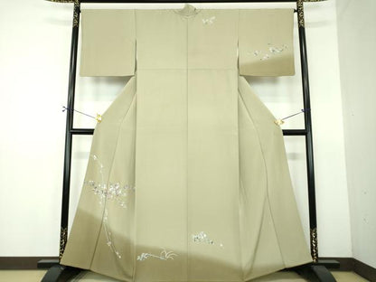 平和屋着物●訪問着　友禅　花鳥文　暈し染め　反端付き　正絹　逸品　DABF7509ps