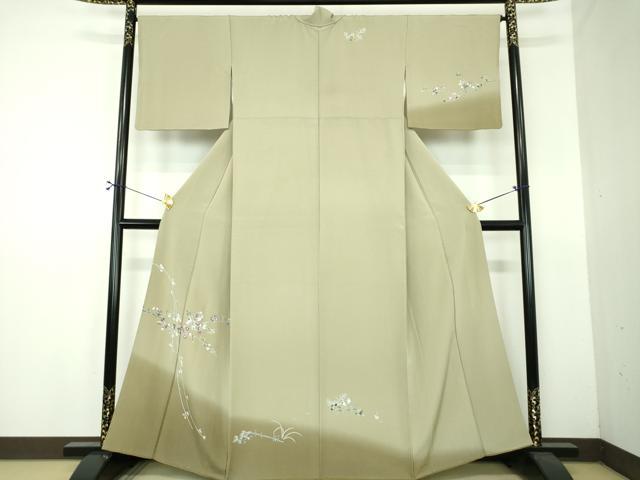 平和屋着物●訪問着　友禅　花鳥文　暈し染め　反端付き　正絹　逸品　DABF7509ps