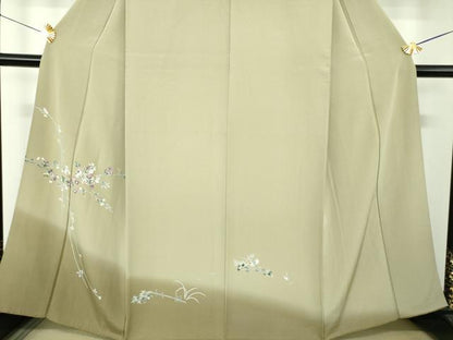 平和屋着物●訪問着　友禅　花鳥文　暈し染め　反端付き　正絹　逸品　DABF7509ps