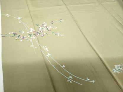 平和屋着物●訪問着　友禅　花鳥文　暈し染め　反端付き　正絹　逸品　DABF7509ps