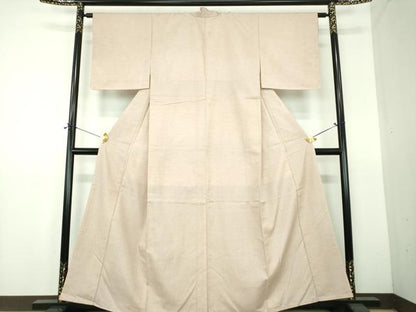 平和屋着物●結城紬　色無地　亜麻色　証紙付き　正絹　逸品　未使用　DABF7511ps