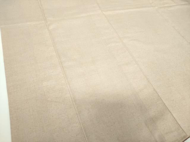 平和屋着物●結城紬　色無地　亜麻色　証紙付き　正絹　逸品　未使用　DABF7511ps