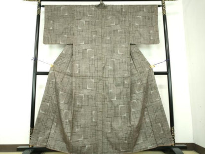平和屋着物●本場大島紬　7マルキ　古代染色純泥染　色紙重ね　証紙付き　正絹　逸品　DABF7514ps