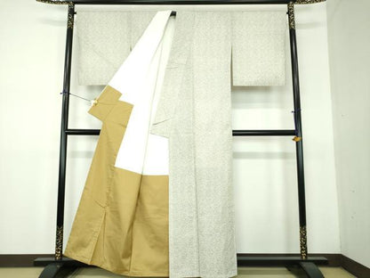 平和屋着物●結城紬　麻の葉文　証紙付き　正絹　逸品　DABF7515ps