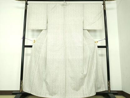 平和屋着物●結城紬　麻の葉文　証紙付き　正絹　逸品　DABF7515ps