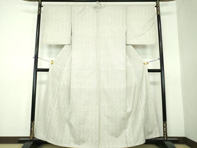 平和屋着物●結城紬　麻の葉文　証紙付き　正絹　逸品　DABF7515ps