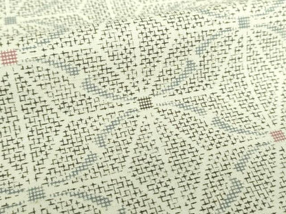 平和屋着物●結城紬　麻の葉文　証紙付き　正絹　逸品　DABF7515ps