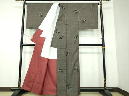 平和屋着物●本場大島紬　7マルキ　花菱　証紙付き　正絹　逸品　DABF7520ps