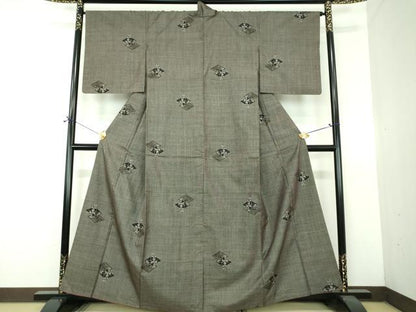平和屋着物●本場大島紬　7マルキ　花菱　証紙付き　正絹　逸品　DABF7520ps