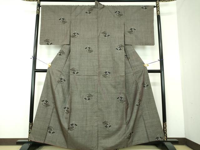 平和屋着物●本場大島紬　7マルキ　花菱　証紙付き　正絹　逸品　DABF7520ps