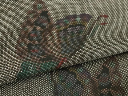 平和屋着物●本場大島紬　9マルキ　舞蝶文　小田急百貨店扱い　反端付き　正絹　逸品　未使用　DABF7523ps