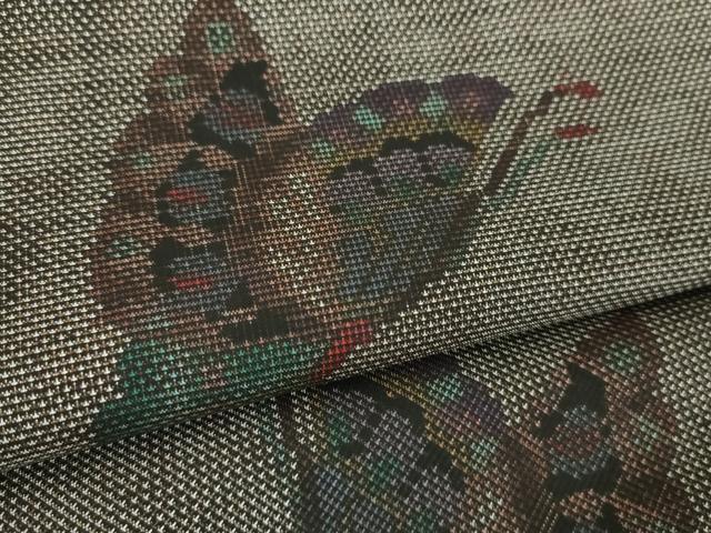 平和屋着物●本場大島紬　9マルキ　舞蝶文　小田急百貨店扱い　反端付き　正絹　逸品　未使用　DABF7523ps