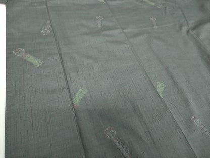 平和屋着物●結城紬　80亀甲　飛び亀甲柄　こけし　証紙付き　正絹　逸品　DABF7524ps