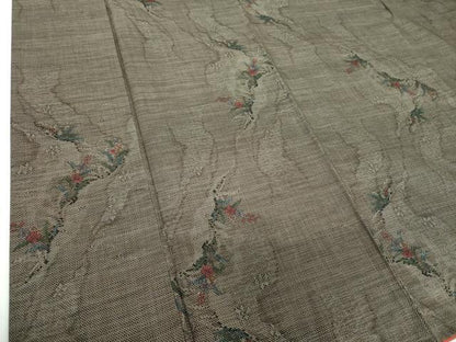 平和屋着物●本場大島紬　9マルキ　古代染色純泥染　草花文　友原織物謹製　証紙付き　正絹　逸品　未使用　DABF7525ps
