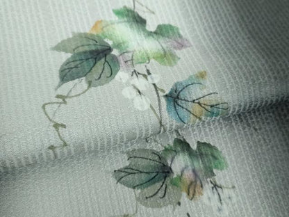 平和屋着物●訪問着　手描き　葡萄蔦の葉文　暈し染め　正絹　逸品　DABF7530ps