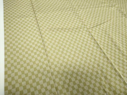 平和屋着物●上質な小紋　市松文様　暈し染め　正絹　逸品　未使用　DABF7531ps