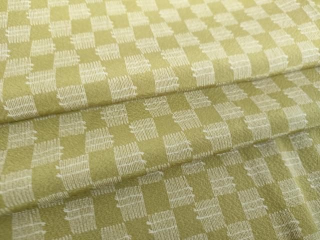 平和屋着物●上質な小紋　市松文様　暈し染め　正絹　逸品　未使用　DABF7531ps