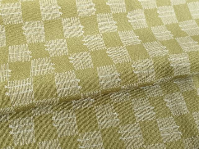 平和屋着物●上質な小紋　市松文様　暈し染め　正絹　逸品　未使用　DABF7531ps