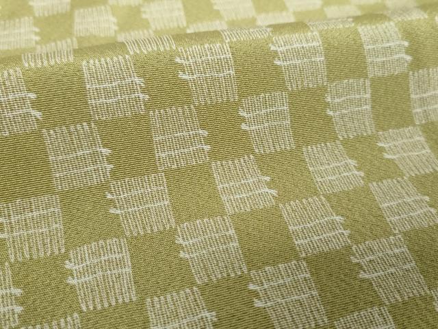 平和屋着物●上質な小紋　市松文様　暈し染め　正絹　逸品　未使用　DABF7531ps