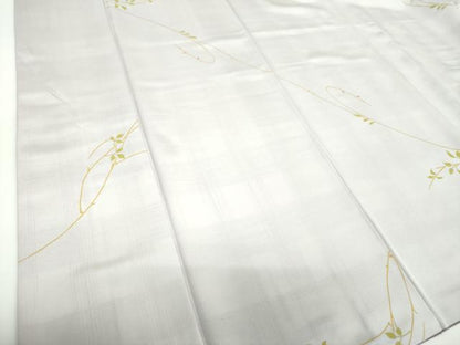 平和屋着物●上質な小紋　紬地　枝花文　正絹　逸品　DABF7532ps