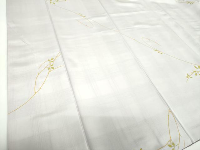 平和屋着物●上質な小紋　紬地　枝花文　正絹　逸品　DABF7532ps