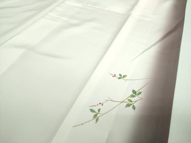 平和屋着物●上質な小紋　紬地　枝花文　正絹　逸品　DABF7532ps