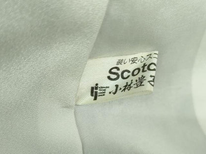 平和屋着物●上質な小紋　鹿の子市松　更紗花文　暈し染め　ロング丈　正絹　逸品　DABF7533ps