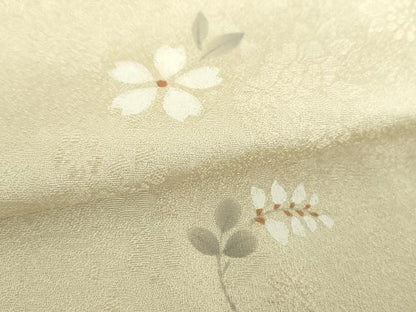 平和屋着物●清次郎　小紋　手描き　草花文　正絹　逸品　DABF7534ps