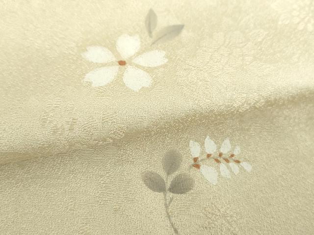 平和屋着物●清次郎　小紋　手描き　草花文　正絹　逸品　DABF7534ps