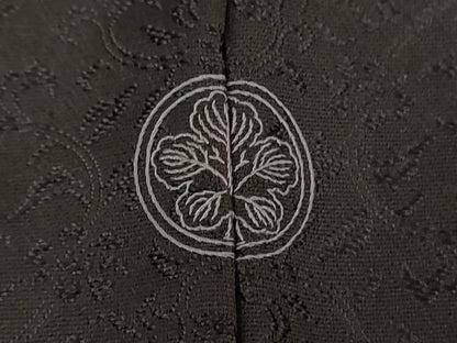 平和屋着物●上質な色無地　作家物　花唐草地紋　檳榔子染色　正絹　逸品　未使用　DABF7535ps
