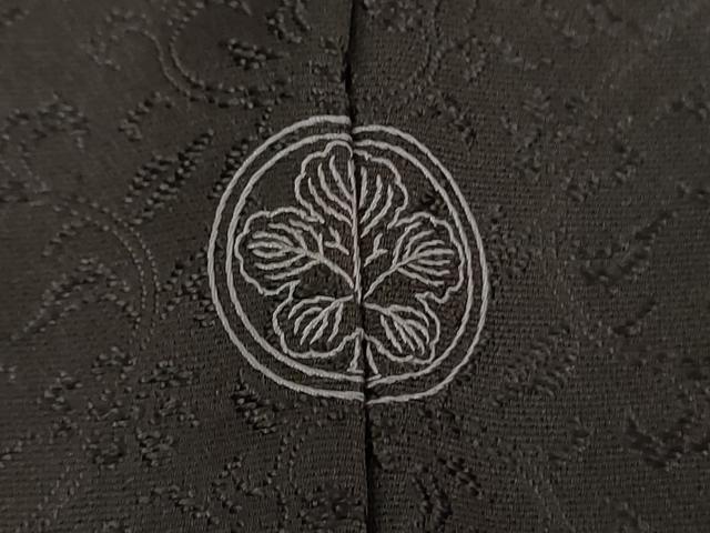 平和屋着物●上質な色無地　作家物　花唐草地紋　檳榔子染色　正絹　逸品　未使用　DABF7535ps