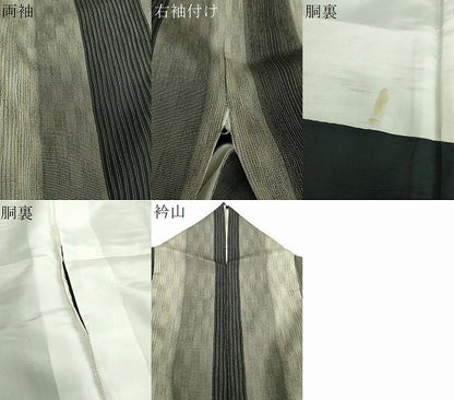 平和屋着物●本塩沢　変わり間道　正絹　逸品　DABF7537ps