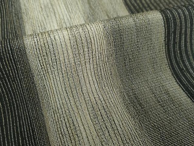 平和屋着物●本塩沢　変わり間道　正絹　逸品　DABF7537ps