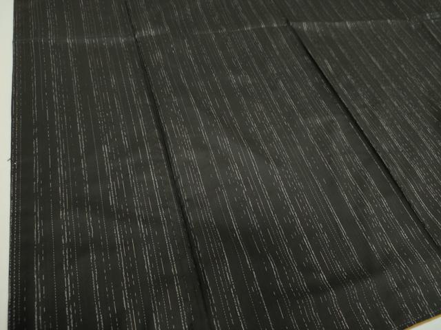 平和屋着物●上質な紬　変わり縞　黒地　正絹　逸品　DABF7538ps