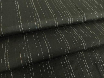 平和屋着物●上質な紬　変わり縞　黒地　正絹　逸品　DABF7538ps