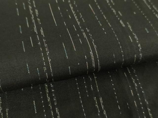 平和屋着物●上質な紬　変わり縞　黒地　正絹　逸品　DABF7538ps