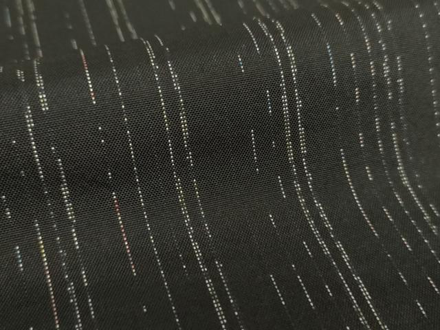 平和屋着物●上質な紬　変わり縞　黒地　正絹　逸品　DABF7538ps
