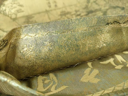 平和屋着物▼極上　西陣あさぎ　両面　全景全通柄袋帯　廣重名作集　名所大江戸百景　金銀糸　正絹　逸品　DABF7584ps