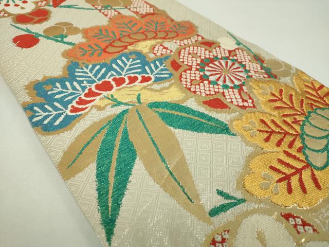 平和屋着物▼佐賀錦　六通柄袋帯　松竹梅　金銀糸　正絹　逸品　DABF7648ps
