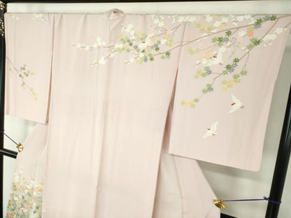 平和屋着物●訪問着　友禅　作家物　花鳥文　暈し染め　正絹　逸品　DABF7708ps