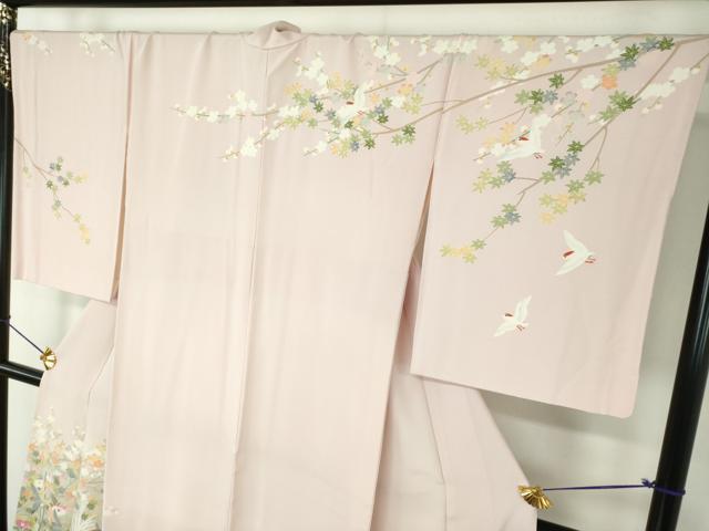 平和屋着物●訪問着　友禅　作家物　花鳥文　暈し染め　正絹　逸品　DABF7708ps