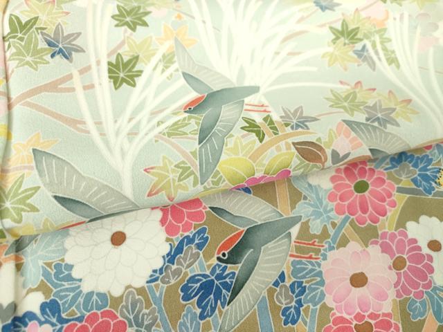 平和屋着物●訪問着　友禅　作家物　花鳥文　暈し染め　正絹　逸品　DABF7708ps