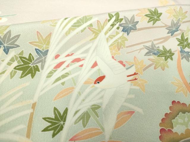 平和屋着物●訪問着　友禅　作家物　花鳥文　暈し染め　正絹　逸品　DABF7708ps