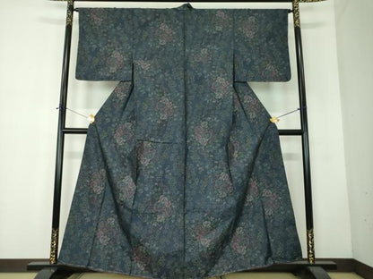 平和屋着物●本場大島紬　鼓花文　やまと誂製　正絹　逸品　未使用　DABF7711ps