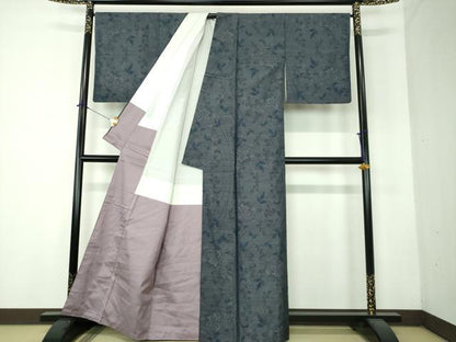 平和屋着物●本場大島紬　草花文　正絹　逸品　DABF7712ps