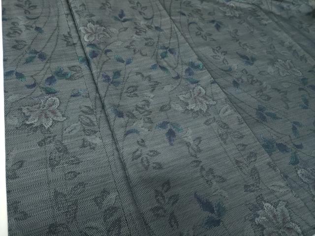 平和屋着物●本場大島紬　草花文　正絹　逸品　DABF7712ps