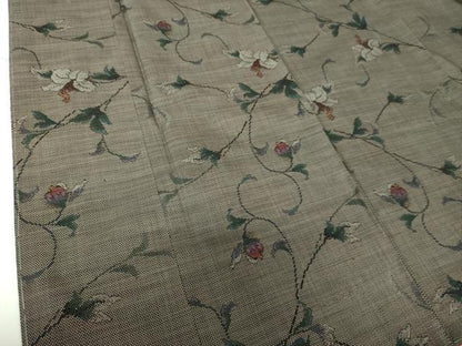 平和屋着物●本場大島紬　9マルキ　花唐草文　正絹　逸品　未使用　DABF7713ps
