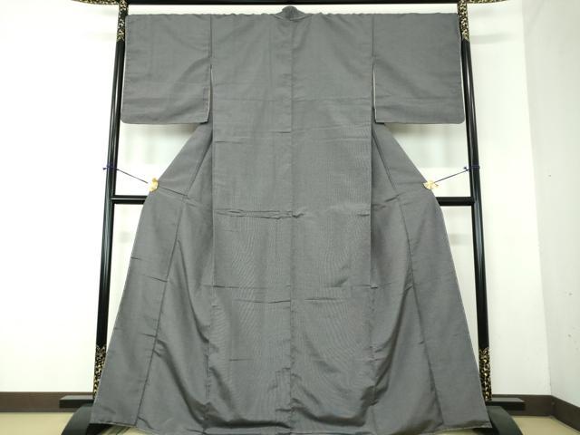 平和屋着物●本塩沢　格子　正絹　逸品　DABF7719ps